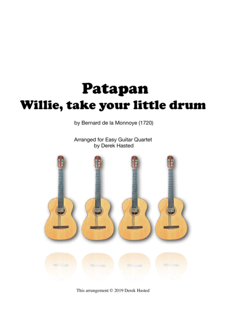 Patapan Carol For Easy Guitar Quartet Sheet Music