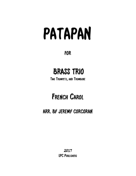 Patapan For Brass Trio Sheet Music