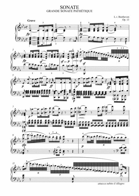 Free Sheet Music Pathetique Sonata Full