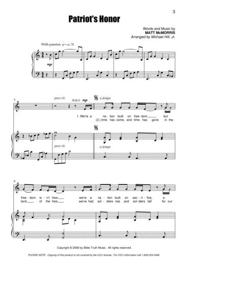 Patriots Honor Sheet Music