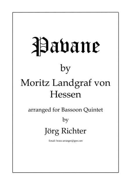 Pavane By Moritz Landgraf Von Hessen For Bassoon Quintet Sheet Music