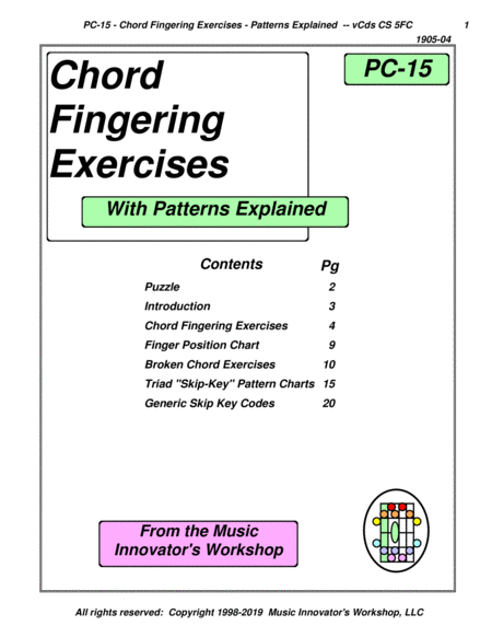 Pc 15 Chord Fingering Exercises Patterns Explained Sheet Music