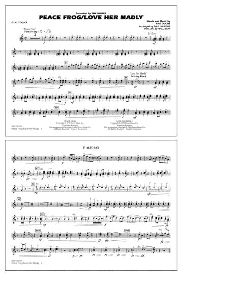 Free Sheet Music Peace Frog Love Her Madly Arr Paul Murtha Eb Alto Sax