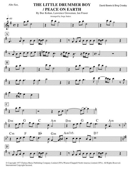 Peace On Earth The Little Drummer Boy Alto Sax Sheet Music