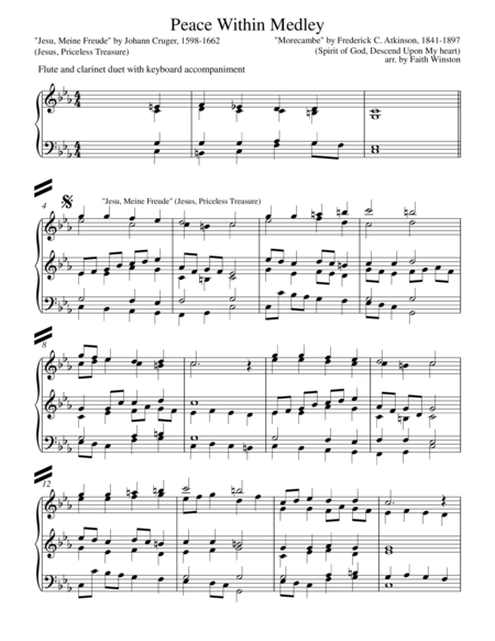 Free Sheet Music Peace Within Medley