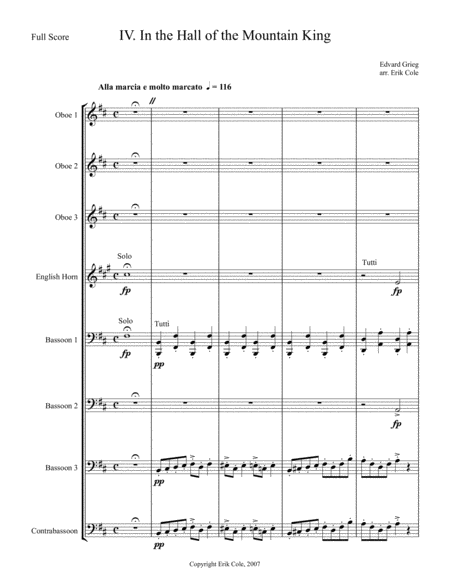 Peer Gynt Suite 4 In The Hall Of The Mountain King Sheet Music