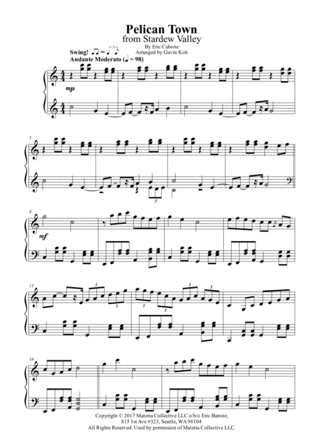 Pelican Town From Stardew Valley Sheet Music