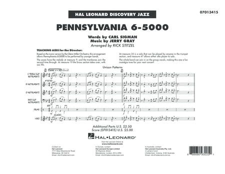 Free Sheet Music Pennsylvania 6 5000 Arr Rick Stitzel Conductor Score Full Score
