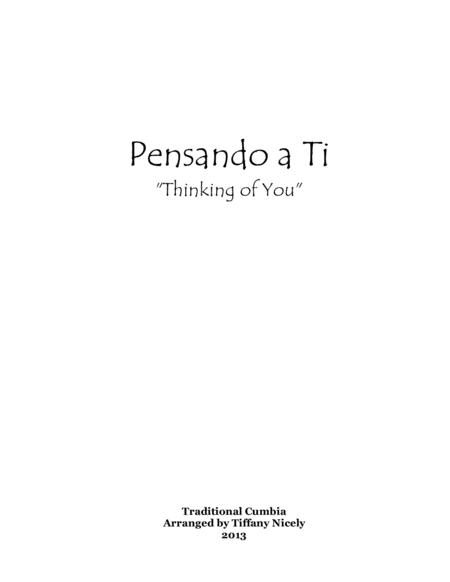 Pensando A Ti Marimba Ensemble Sheet Music