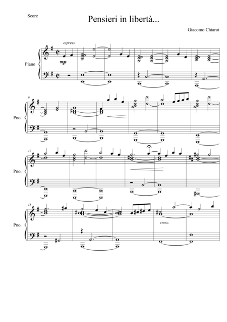 Pensieri In Libert Sheet Music