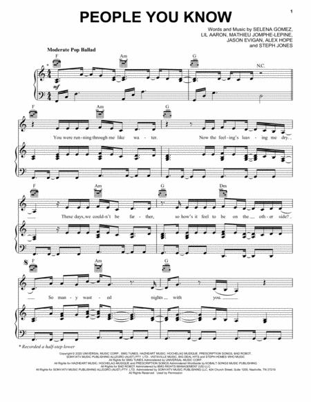 Free Sheet Music People You Know