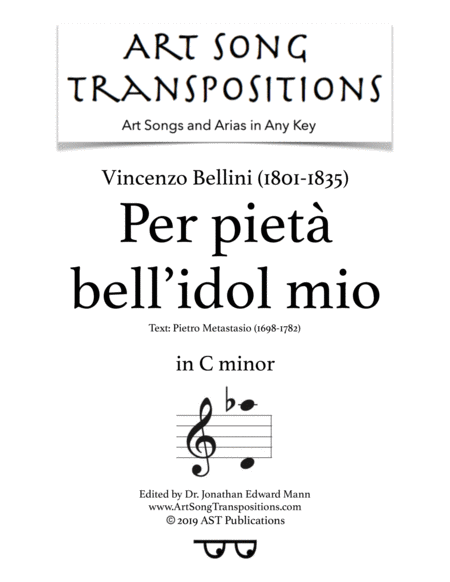 Free Sheet Music Per Piet Bell Idol Mio C Minor