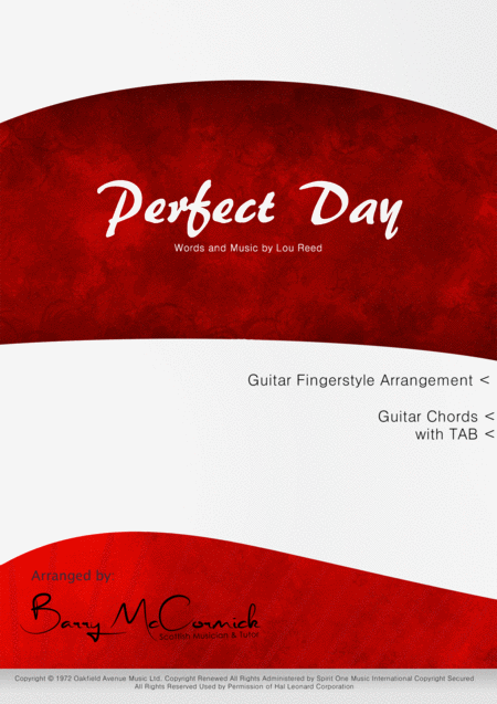 Perfect Day Guitar Arrangement Sheet Music