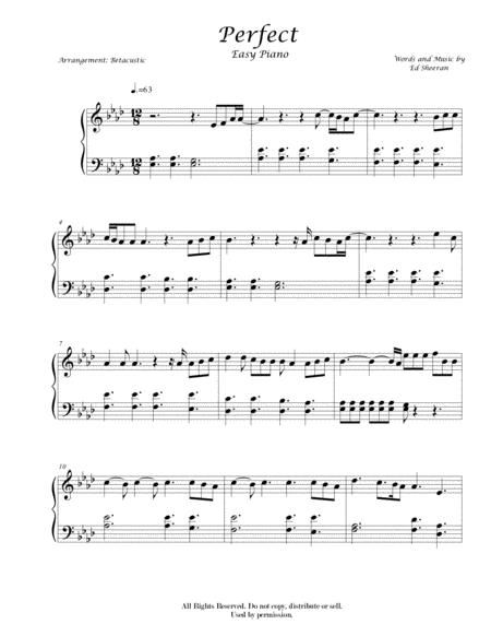 Perfect Ed Sheeran Sheet Music Easy Piano Sheet Music