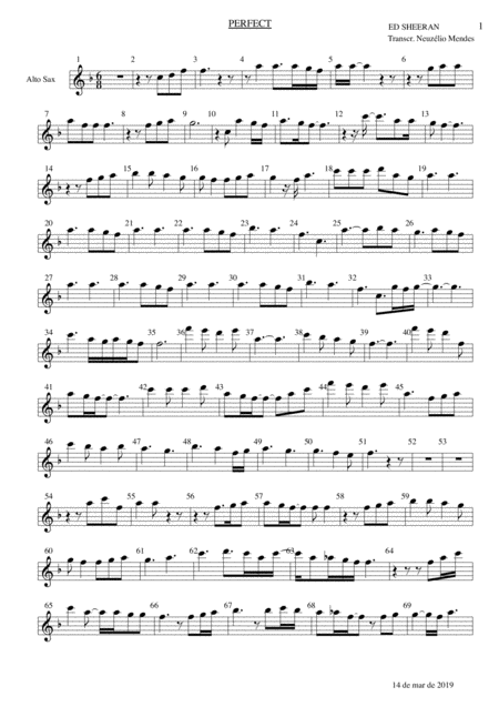 Free Sheet Music Perfect Ed Sheeran