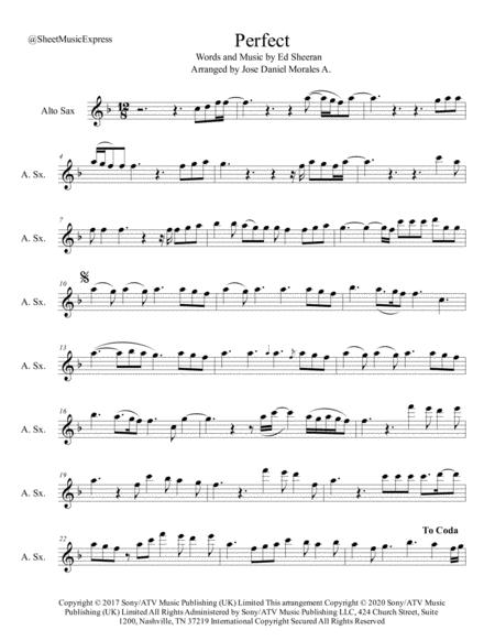 Perfect For Alto Sax Sheet Music