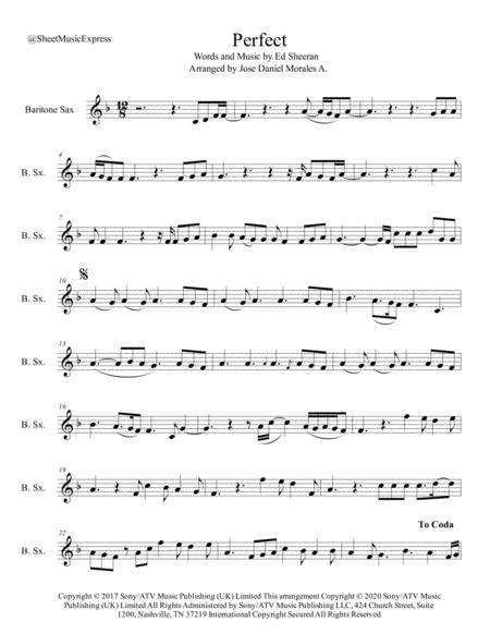 Perfect For Baritone Sax Sheet Music