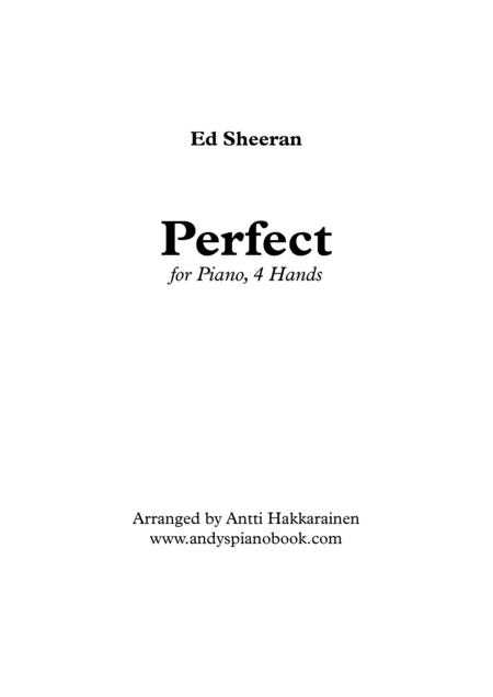 Free Sheet Music Perfect Piano 4 Hands