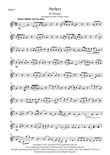 Free Sheet Music Perfect String Trio 2 Violins And Cello