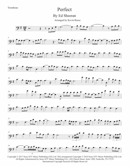 Free Sheet Music Perfect Trombone