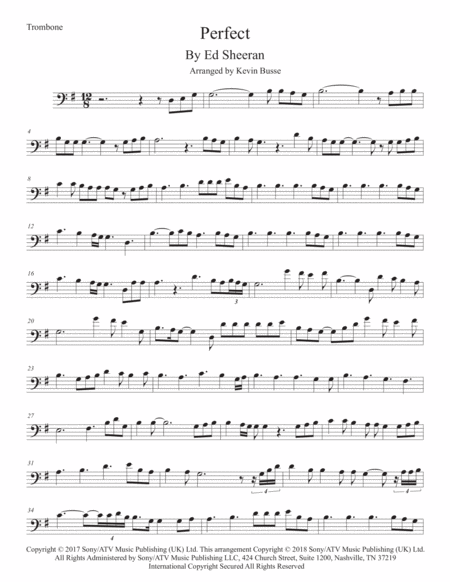 Perfect Trombone Sheet Music