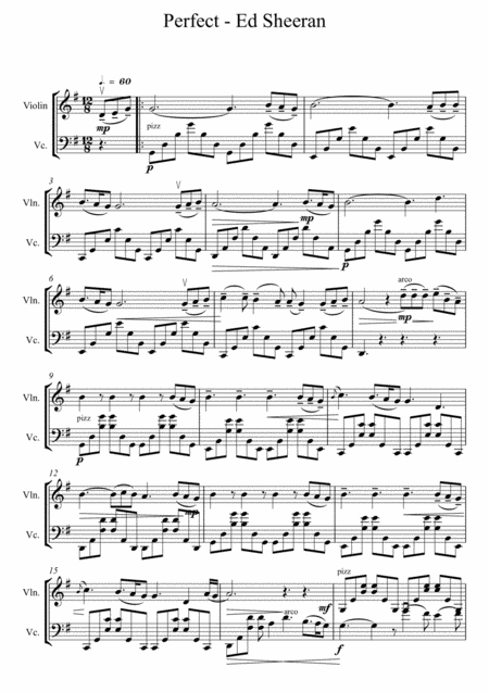 Perfeito Perfect Sheet Music