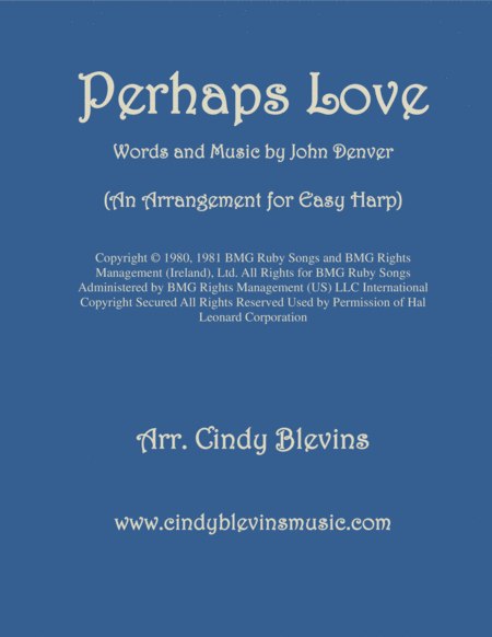 Perhaps Love Arranged For Easy Harp Sheet Music