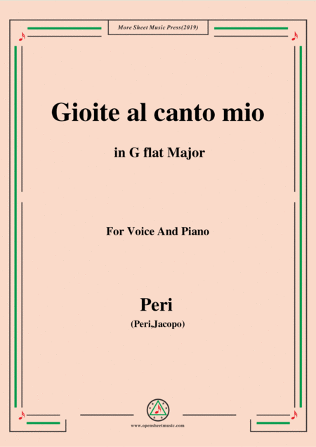 Peri Gioite Al Canto Mio In G Flat Major Ver 1 From Euridice For Voice And Piano Sheet Music