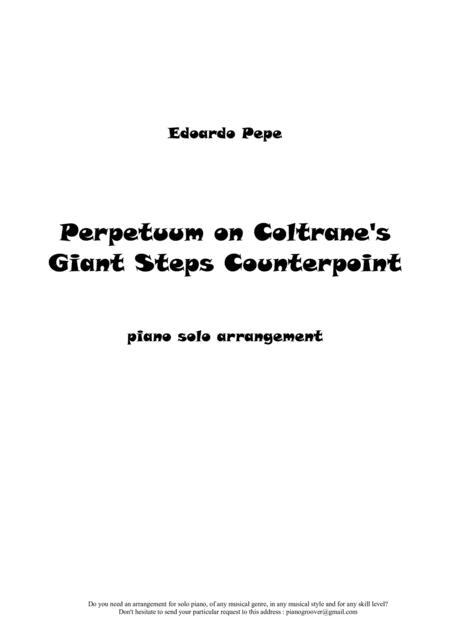 Perpetuum On Coltranes Giant Steps Counterpoint Sheet Music