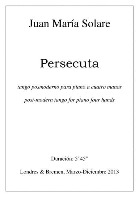 Free Sheet Music Persecuta Piano 4 Hands