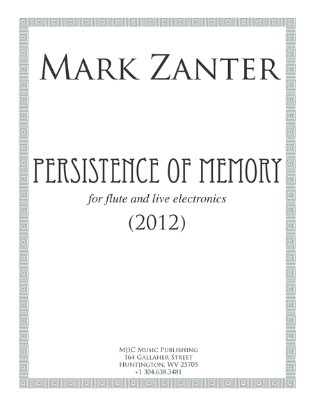 Persistence Of Memory 2012 Sheet Music