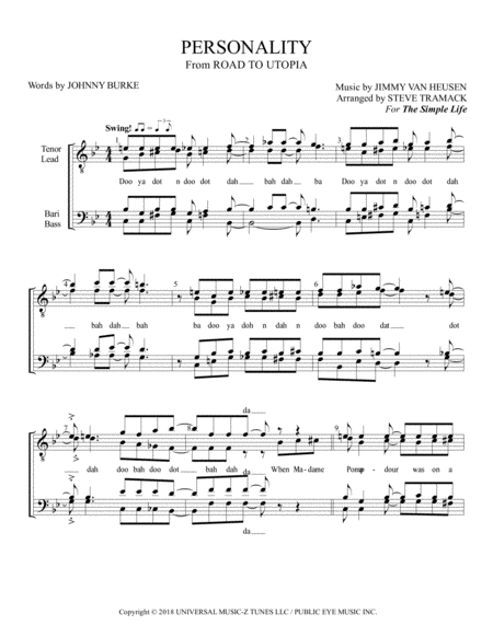 Free Sheet Music Personality