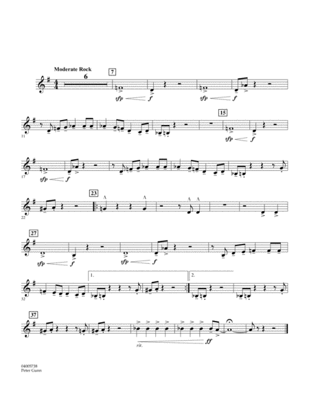 Free Sheet Music Peter Gunn Arr Johnnie Vinson Bb Trumpet 2