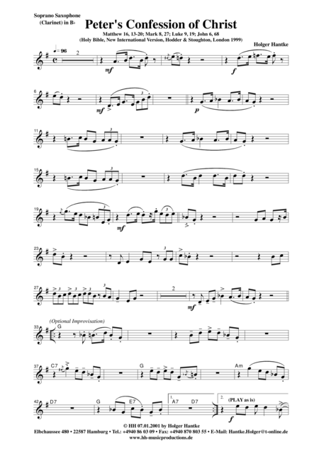 Free Sheet Music Peters Confession Of Christ Instrumental Parts Ss Cl Or As Bass