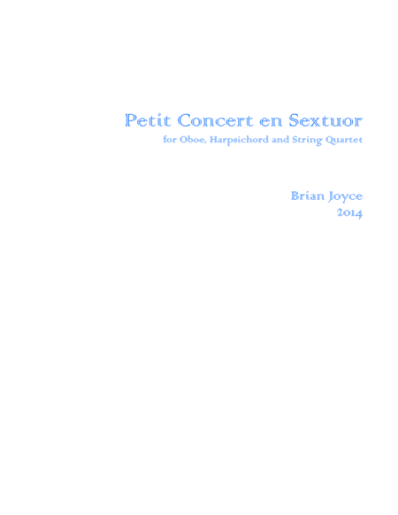 Petit Concert En Sextuor Sheet Music