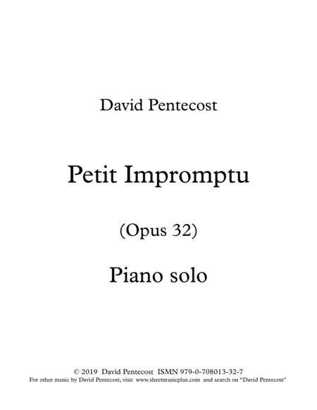 Free Sheet Music Petit Impromptu Opus 32