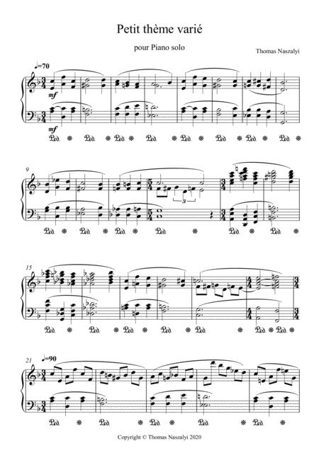 Petit Thme Vari Sheet Music