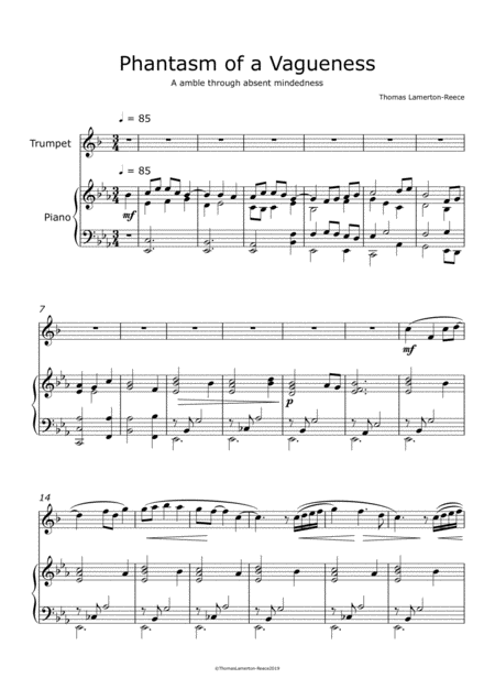 Free Sheet Music Phantasm Of A Vagueness