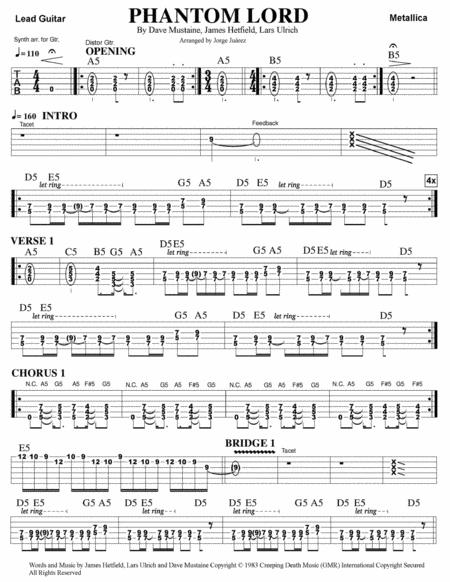 Phantom Lord Guitar Tab Sheet Music