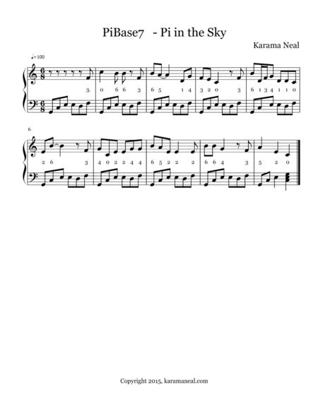 Pi In The Sky Pi Base 7 Sheet Music