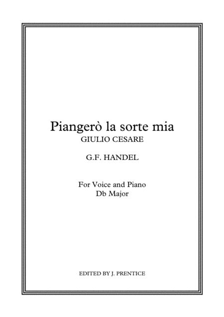 Pianger La Sorte Mia Giulio Cesare Db Major Sheet Music