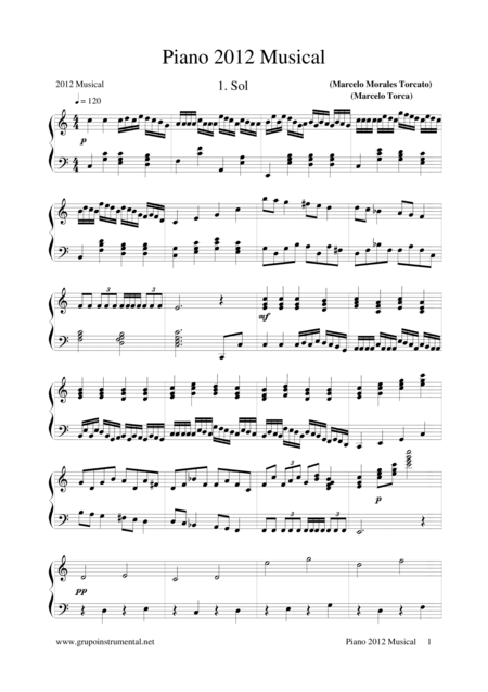 Piano 2012 Musical Sheet Music