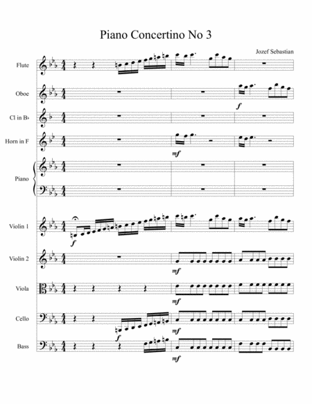 Free Sheet Music Piano Concertino No 3 Jozef Sebastian