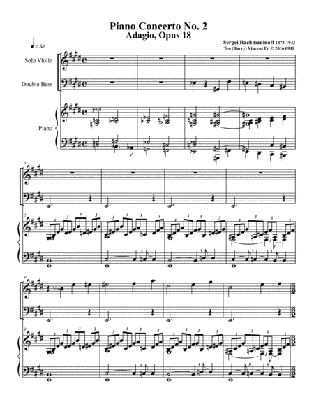 Piano Concerto No 2 Op 18 Ii Adagio Sostenuto Sheet Music