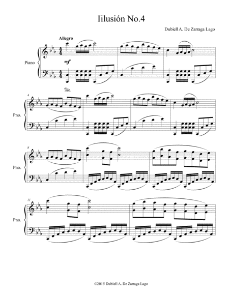 Free Sheet Music Piano Ilusion No 4