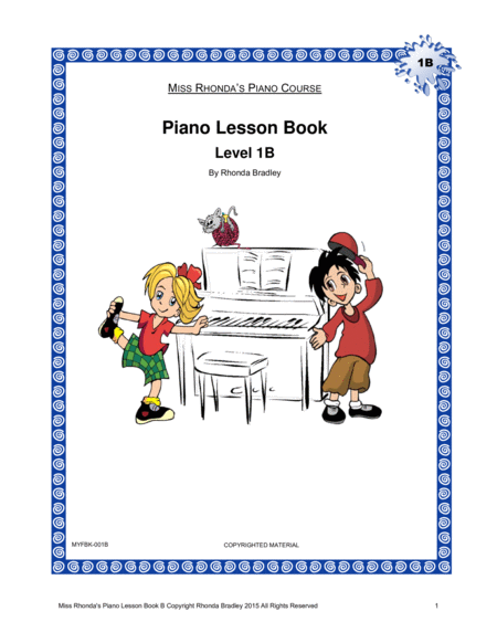 Piano Lesson Book 1b Miss Rhondas Piano Course For Kids Sheet Music