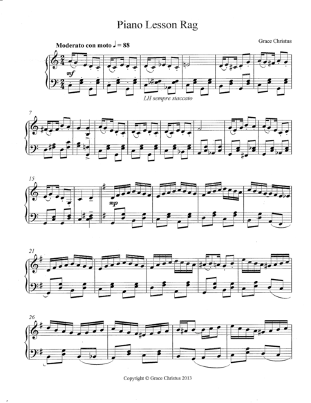 Piano Lesson Rag Sheet Music