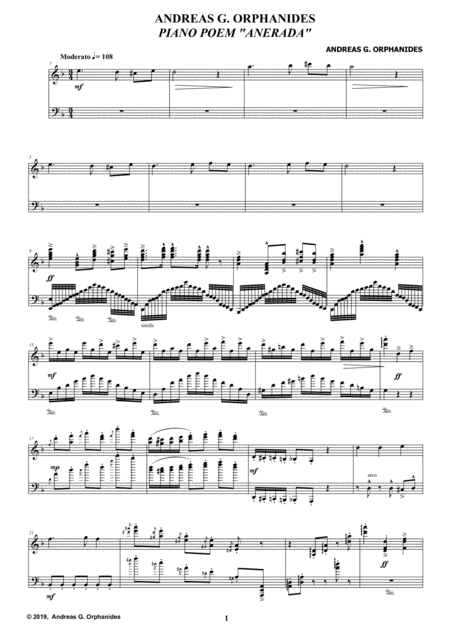 Free Sheet Music Piano Poem Anerada