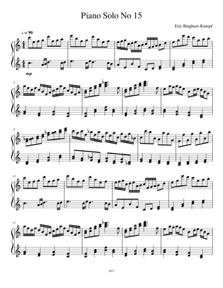 Free Sheet Music Piano Solo No 15