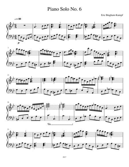 Piano Solo No 6 Sheet Music